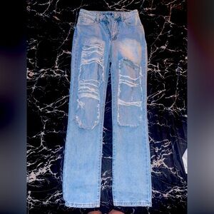 denim ripped jeans